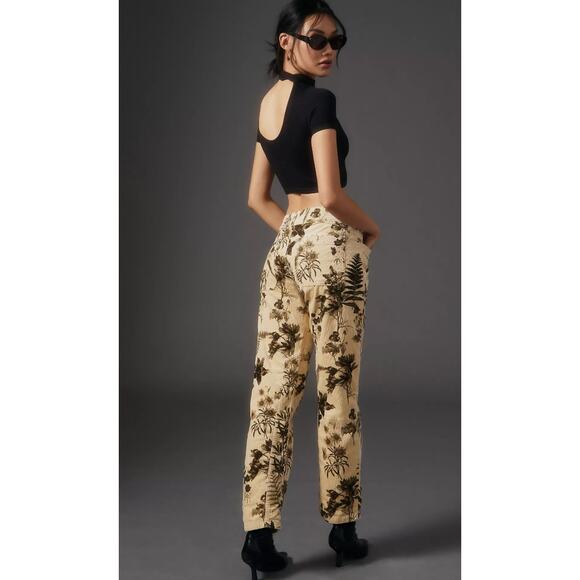 Anthropologie Pilcro The Wanderer Low-Rise Pants Printed Corduroy Size 28 Casual - Picture 2 of 16